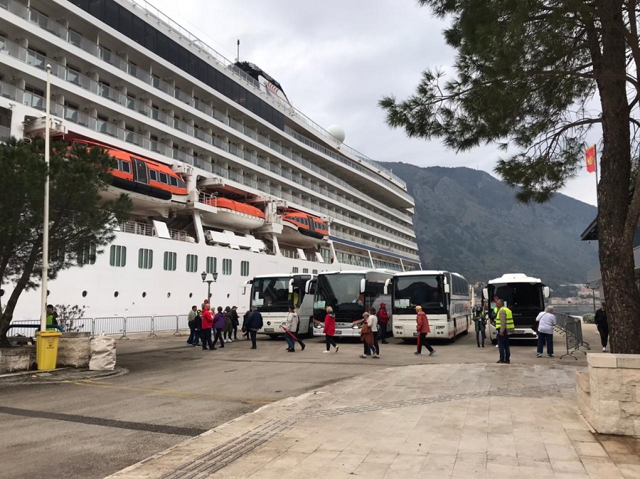 Viking Sky docked in Kotor, Montenegro